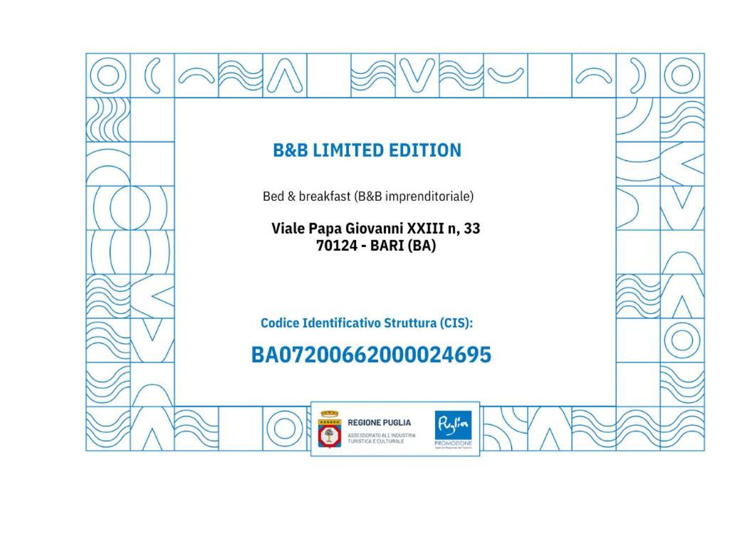 B&B Limited Edition Bari Exteriér fotografie